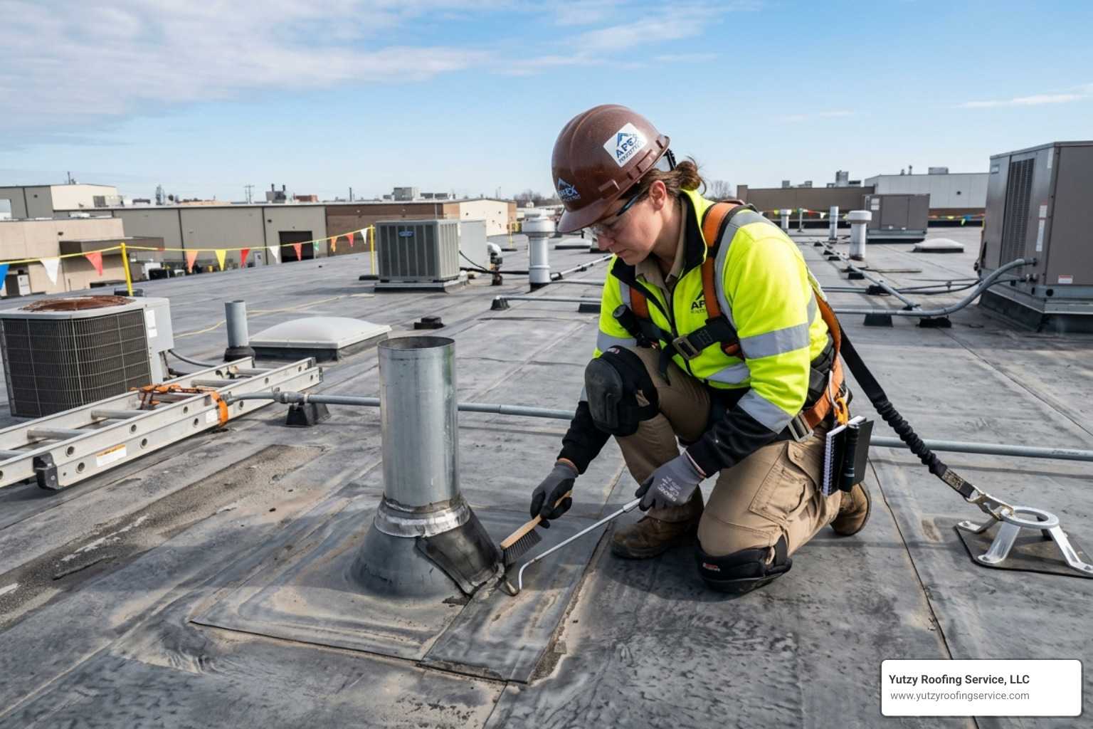 commercial roof leak inspection in progress - best way to find a roof leak