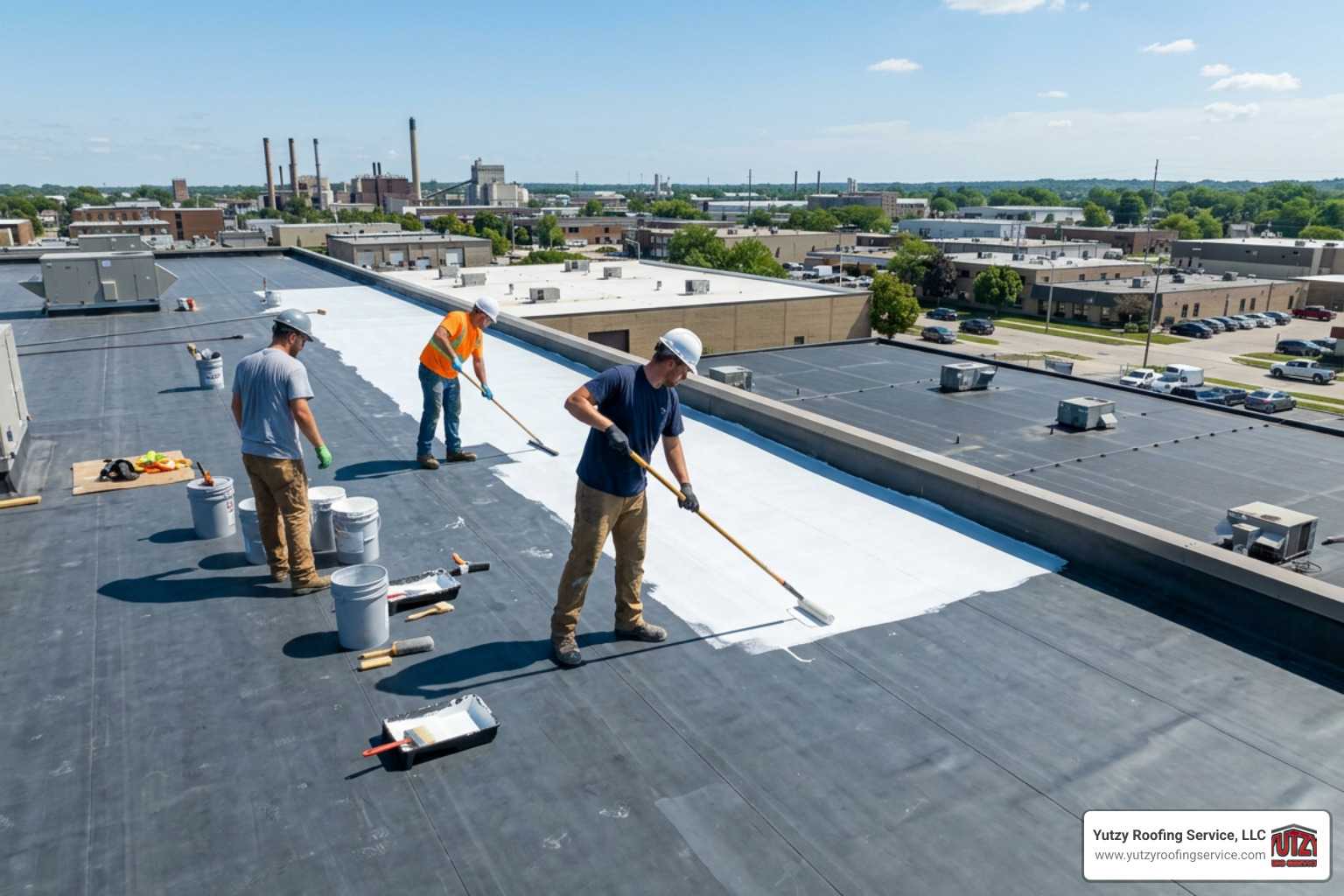 EPDM coating contractors Wisconsin commercial flat roof