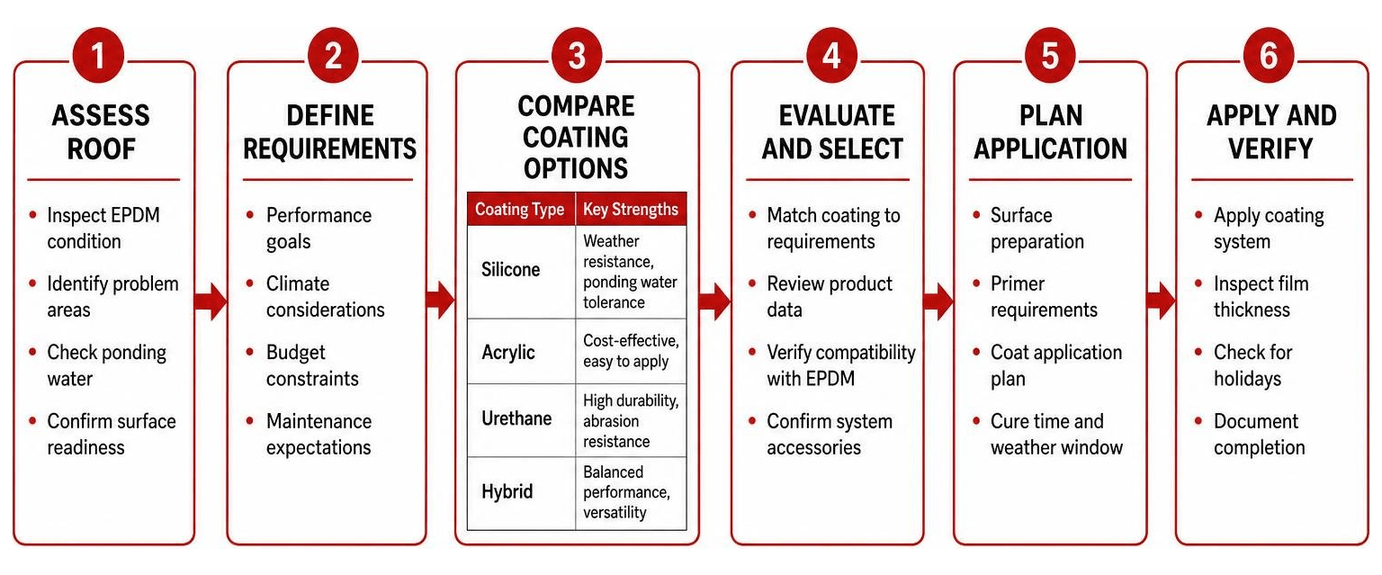EPDM roof coating options comparison process