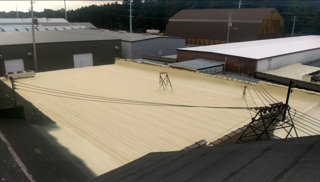 spray foam roofing commercial flat building application