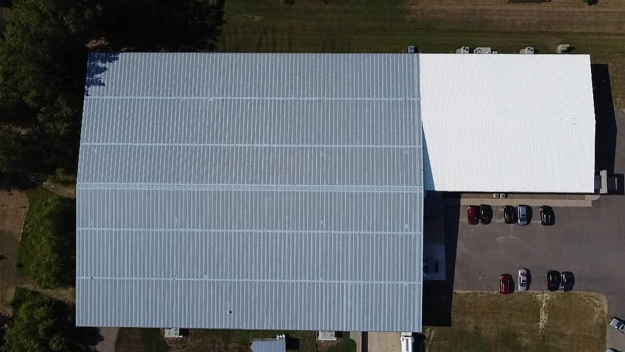 commercial flat roof on a warehouse